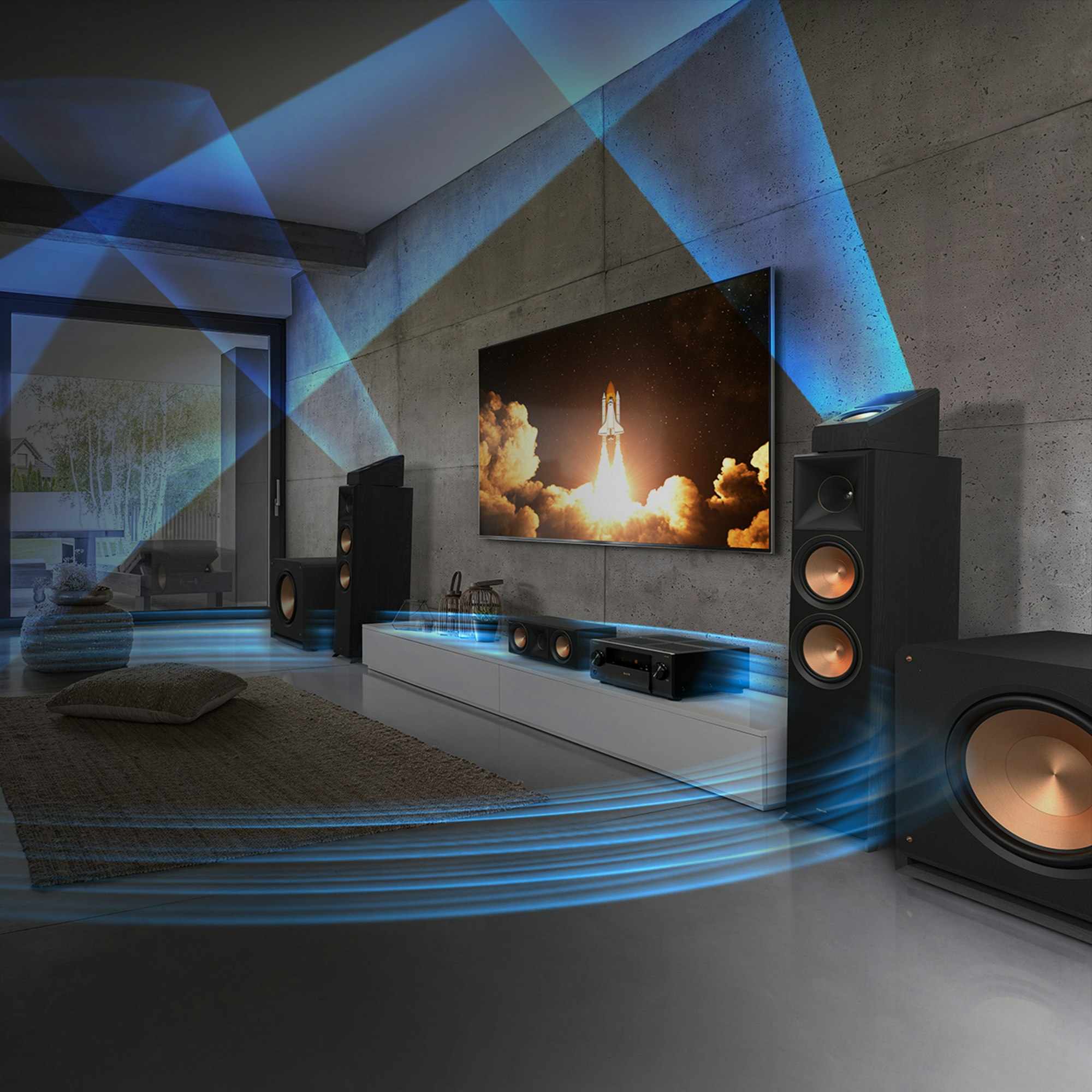 Elite VSX LX805 With Invisible Dolby Atmos Arching Sound Waves 2000 X2000